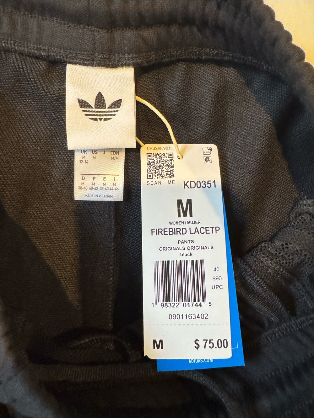 Adidas Black Wide-Leg Track Pants with Side Tape - Picture 5 of 8